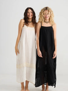 WOMEN'S - Isadore Long linen gauze cami dress. Licorice