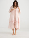 WOMEN'S - Enchantress long linen gauze coat. Powder Pink