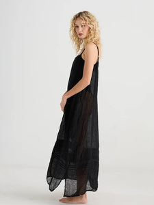 Isadore Long linen gauze cami dress. Licorice