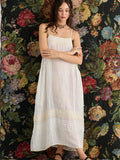 WOMEN'S - Isadore Long linen gauze cami dress. Cream Puff