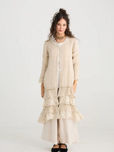 WOMEN'S - Florette Linen and lace coat. Coconut