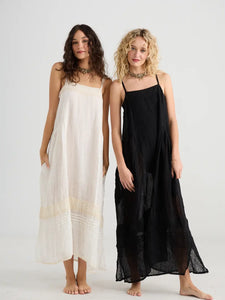 Isadore Long linen gauze cami dress. Licorice