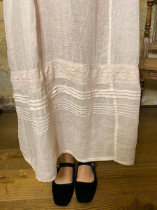 Isadore Long linen gauze cami dress. Powder Pink