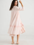 WOMEN'S - Enchantress long linen gauze coat. Powder Pink