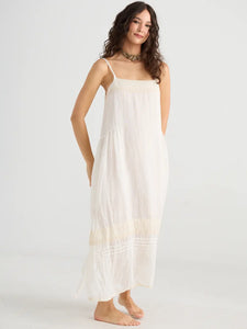 WOMEN'S - Isadore Long linen gauze cami dress. Cream Puff