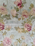 In Bloom Linen Tea Towel - Blue and Pink Rose Posy, Gorgeous Floral Fabric