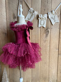 Clara Ballerina Dress. Cherry Red