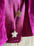 Velvet Cape with Hanging Stars: Cherry Red