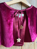 Velvet Cape with Hanging Stars: Cherry Red