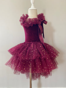 Clara Ballerina Dress. Cherry Red