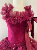 Clara Ballerina Dress. Cherry Red