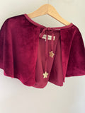 Velvet Cape with Hanging Stars: Cherry Red