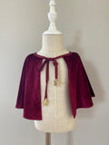 Velvet Cape with Hanging Stars: Cherry Red