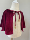 Velvet Cape with Hanging Stars: Cherry Red