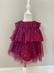 Twinkle Twinkle Little Star Baby Dress - Cherry Red