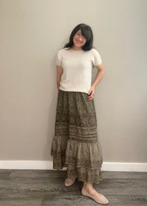 Serendipity Lace Maxi skirt - Peppercorn Grey