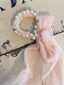 Pearl and Tulle Children's Bracelet - PINK