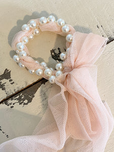 Pearl and Tulle Children's Bracelet - PINK