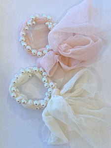 Pearl and Tulle Children's Bracelet - PINK