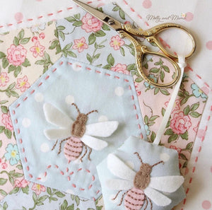 Rose & Violet's Garden Fabric. Sweet Blossoms in Songbird