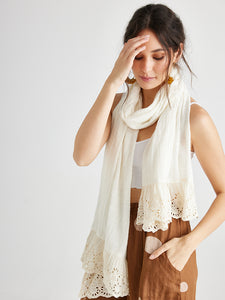 WREN Cotton and Lace Scarf