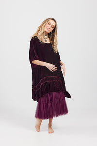 Violette velvet luxury swing top/dress. Merlot