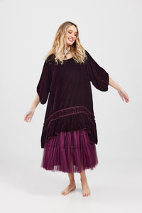 Violette velvet luxury swing top/dress. Merlot