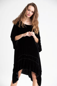 Violette Velvet luxury swing dress. Black