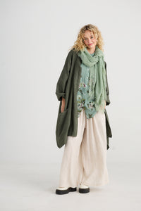 Midsummer's Cotton and Lace Scarf - PISTACHIO