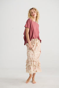 Perdita Floral Skirt Faded Rose