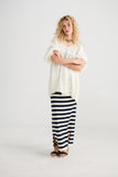 Sailor Rose striped cotton skirt. French Navy