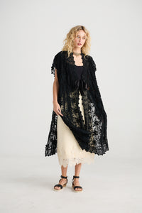 Empress Lace Coat in Midnight Black