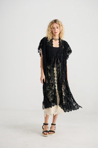 Empress Lace Coat in Midnight Black