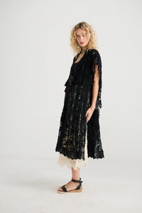 Empress Lace Coat in Midnight Black