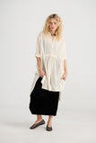 Prairie long cotton lace shirt. Coconut