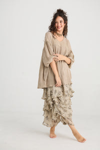 Sahara Linen top. Desert Sand