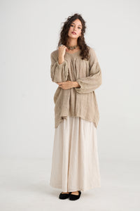 Sahara Linen top. Desert Sand