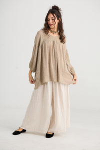 Sahara Linen top. Desert Sand