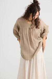 Sahara Linen top. Ebony