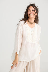 Florian Linen Gauze top. Sugar Crystal Pink