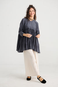 Shalimar Silk/cotton top. Black