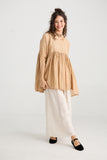 Shalimar Silk/cotton top. Caramel