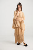 Desert Rose Linen & lace skirt. Ebony