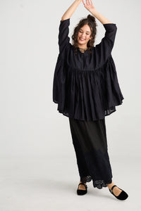 Shalimar Silk/cotton top. Black