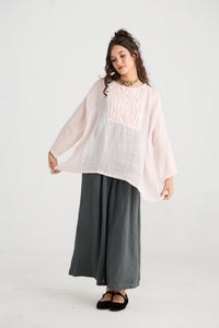 Florian Linen Gauze top. Sugar Crystal Pink