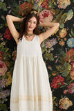 Cassandra Linen and Lace dress. Cream Puff