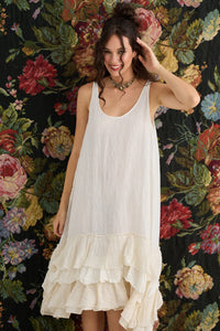 Waterlily ruffled dress. Cream Puff