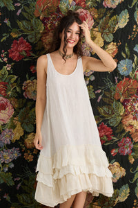 Waterlily ruffled dress. Cream Puff