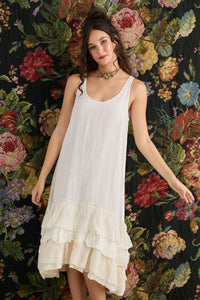 Waterlily ruffled dress. Cream Puff