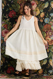 Cassandra Linen and Lace dress. Cream Puff